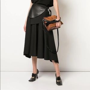 Proenza Schouler Black Skirt with Leather Belt